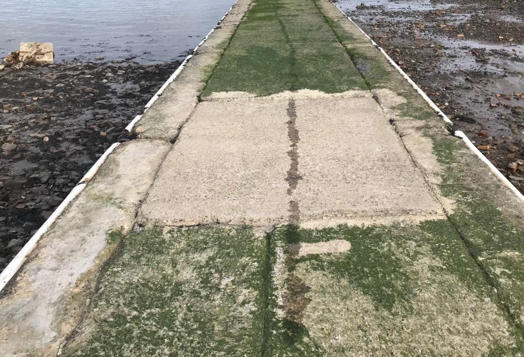 Marine Algae Cleaner On Slipway